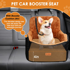 Vivifying dog car seat with adjustable headrest for secure stops