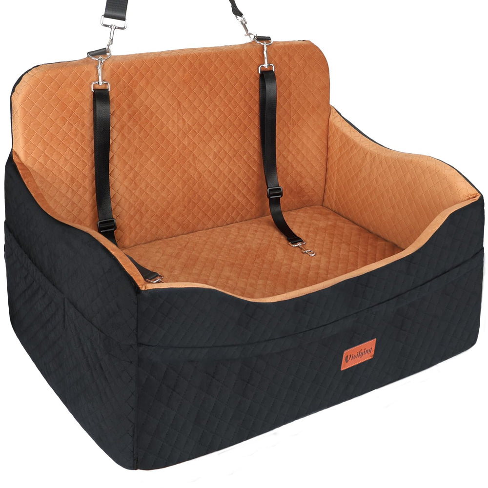 Vivifying dog car seat back seat booster view for a comfortable road view