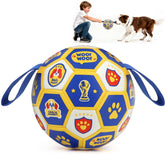 Vivifying World Cup ball toy in side view for interactive outdoor fetch.