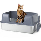 Vivifying XL stainless steel litter box top view showing roomy interior
