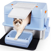 Vivifying stainless steel litter box lid for improved containment and odor control.