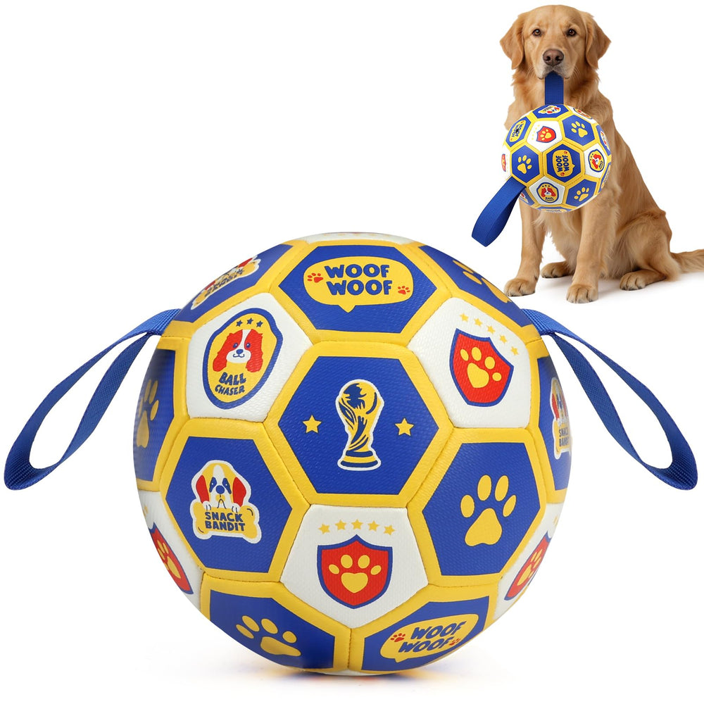 Vivifying World Cup Soccer Ball Toy front view 8in enhances outdoor fetch fun for large dogs.