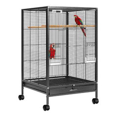 VIVOHOME 30-inch bird cage on rolling stand offers easy mobility for room changes.