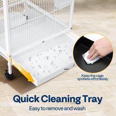 VIVOHOME bottom-tray slides out for quick, thorough cleaning between cage sessions.