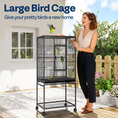 VIVOHOME rolling stand for easy movement of the cage.
