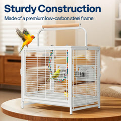 VIVOHOME travel cage top perch, dual-use design supports play during trips.