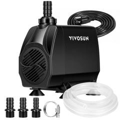 VIVOSUN 1050GPH submersible pump front view shows reliable aquarium water flow
