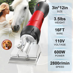 Vkdemer heavy-duty use across livestock for versatile grooming.