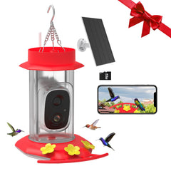 VKfoy Hummingbird Feeder with Camera offers live garden views for balcony birdwatching.