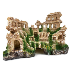 VMCN antique roman column ruin decor enhances aquarium with a bold focal point