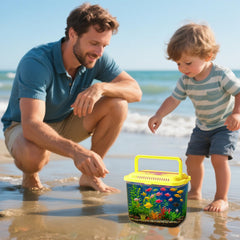 Vodolo Beach Aquarium breathable lid ensures fresh air for safe shore viewing