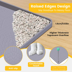 Vokolesd cat litter mat toy corner encourages pawing and longer mat use.