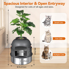Vokolesd stainless-steel litter box base with durable construction for easy maintenance