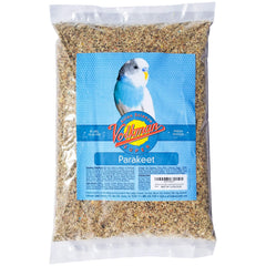 Volkman Avian Science Super Parakeet Food bag close-up showing balanced nutrition for daily energy