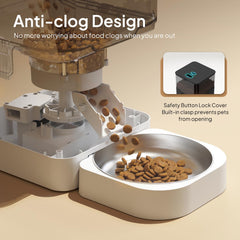 Voluas feeder on a desk setup showing easy scheduling for busy owners.
