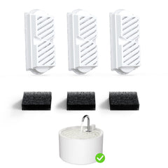 Voluas cat fountain filters 3-pack cleans water for daily pet hydration.