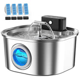 Voluas stainless steel cat water fountain with continuous flow for steady hydration