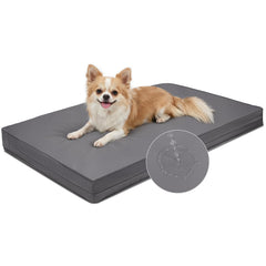 Vonabem outdoor dog bed front view shows sturdy waterproof leather for all-environment use.