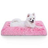 Vonabem Small Dog Bed top view highlights plush pink surface for cozy naps.