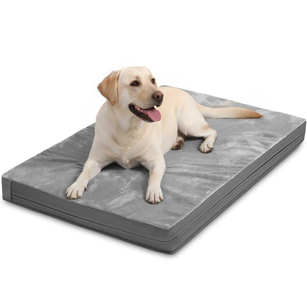 Vonabem waterproof dog bed 36x27 gray exterior for durable outdoor use.