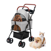 VOCRVSJY pet stroller with 4 wheels for smooth travel and stable support.