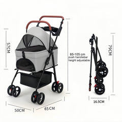 VOCRVSJY adjustable-handle stroller provides ergonomic grip for comfortable walking.