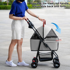 VOCRVSJY pet stroller storage basket for organized essentials during trips.