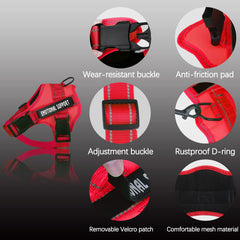 VOOPET service dog harness reflective nylon outer material boosts visibility in low light