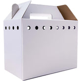 Vowcarol cardboard pet carrier for small animals with quick setup and ample ventilation.