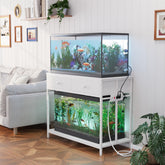 VOWNER 40 gallon stand front view with built-in outlets for tidy device control.