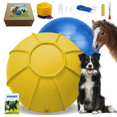 VOXGET Herding Ball 25-inch yellow full view enhances exercise and focus for dogs and horses.