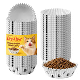 Vryapro paw-pattern bowl liner showing 4x1.2 inch fit for small bowls