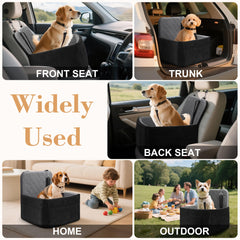 VSAPRDT dog car seat with detachable pads offers height options for different breeds.