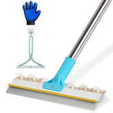 VTOPVMAX carpet rake dual-sided design removes embedded pet fur from carpets.