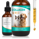 VUN Liquid Collagen Drops bottle pour supports joint comfort for pets.