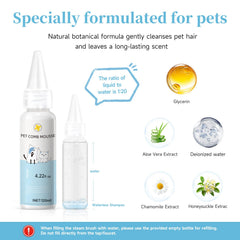 VVWVVW Leave-In Serum dispense showing conditioning during brushing
