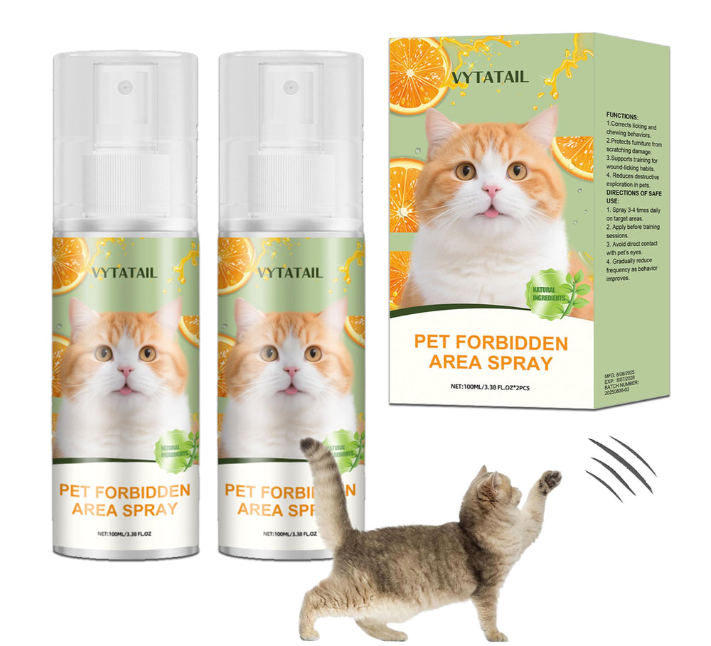 VYTATAIL cat deterrent spray 2-pack protects furniture from scratches and urine marking.