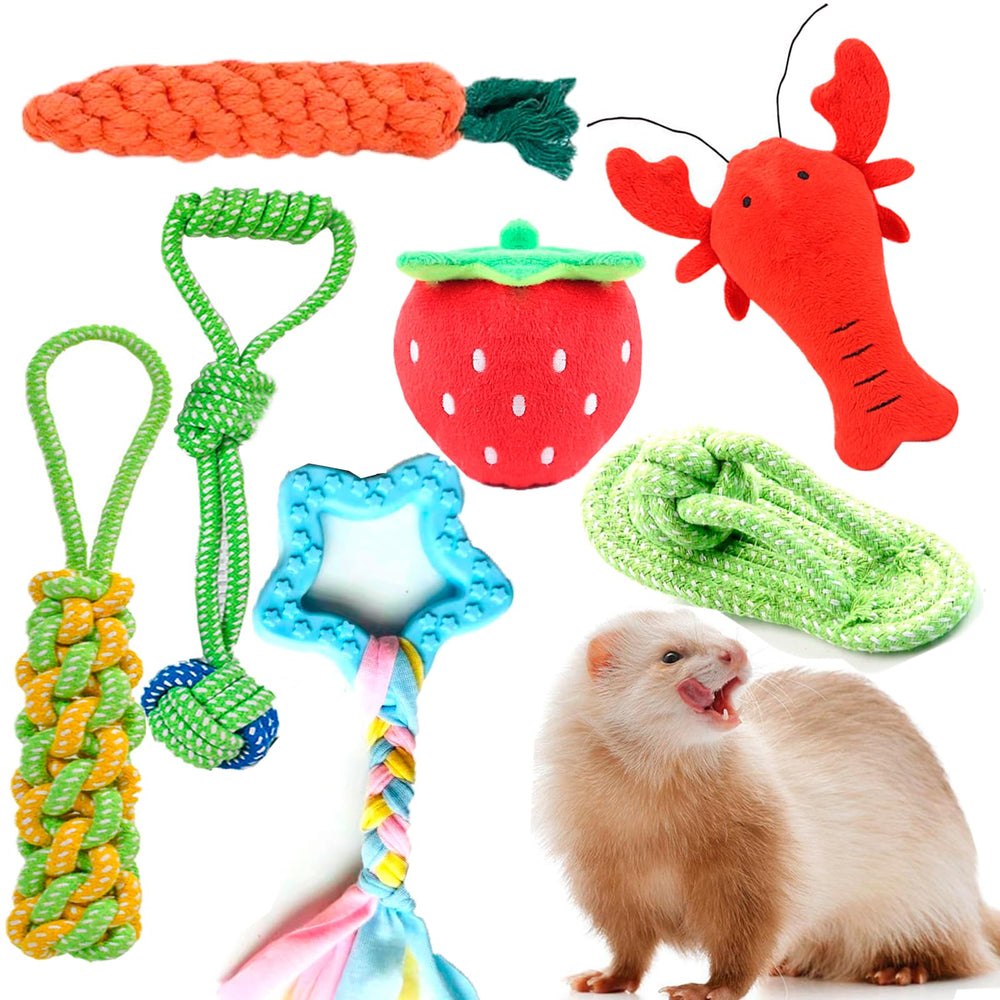 VZqola ferret chew toy squeaker set for engaging play and teething relief