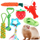 VZqola ferret chew toy squeaker set for engaging play and teething relief