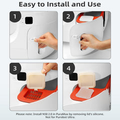 Waatoos N50-2-0 case design supports clean, mess-free deodorizer swaps.