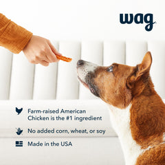 WAG bites without corn, wheat, or soy for cleaner ingredients