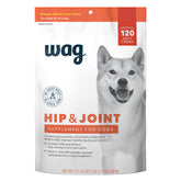 WAG Hip & Joint Soft Chews bottle provides daily mobility support for dogs.