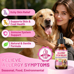 Wagmee Allergy Drops for dogs on paw show relief from itching and scratching.