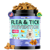 Wagmee dog flea tick chews bottle closeup for easy dosing