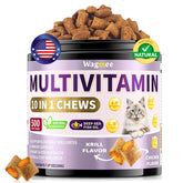 Wagmee taurine cat treats packaging showcases a 10-in-1 formula for energy and vitality