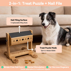 Wagoliruna Nail File Toy side view—adjustable height fits small to large dogs.