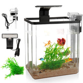 Wagrvuy 1.5-gallon aquarium kit for beginners in a compact living space