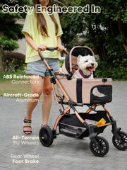 WagvyGo all-terrain wheels and instant brake on a rugged path