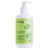 WagWell Ahiflower Omega Oil for dogs bottle with pump, supports skin and coat health