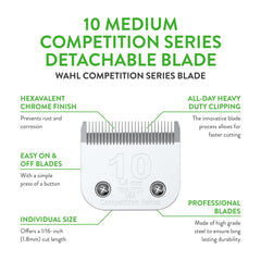 Wahl 2358-100 detachable blade 1-16 inch cut close-up highlighting chrome finish